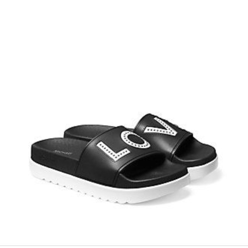 Micheal Kors Tyra Slide; EVA/LOVE. NWT!!! 🖤